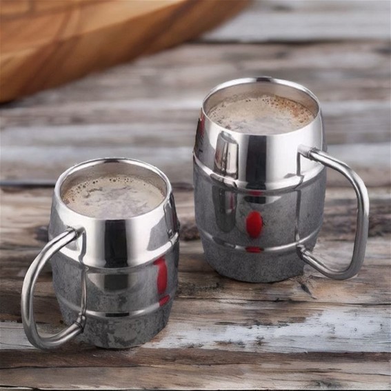 Barrel Shaped Stainless Steel Mug